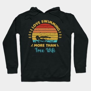 I love swimming more than free wifi Hoodie